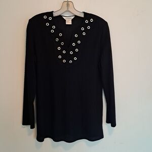 Exclusively Misook Sweater Women's Small S Black Minimalist Office Career Formal